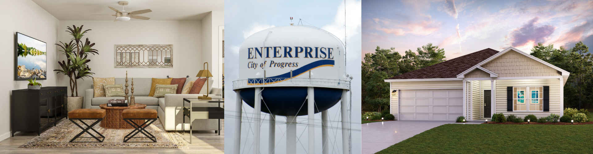 A collage of a house.