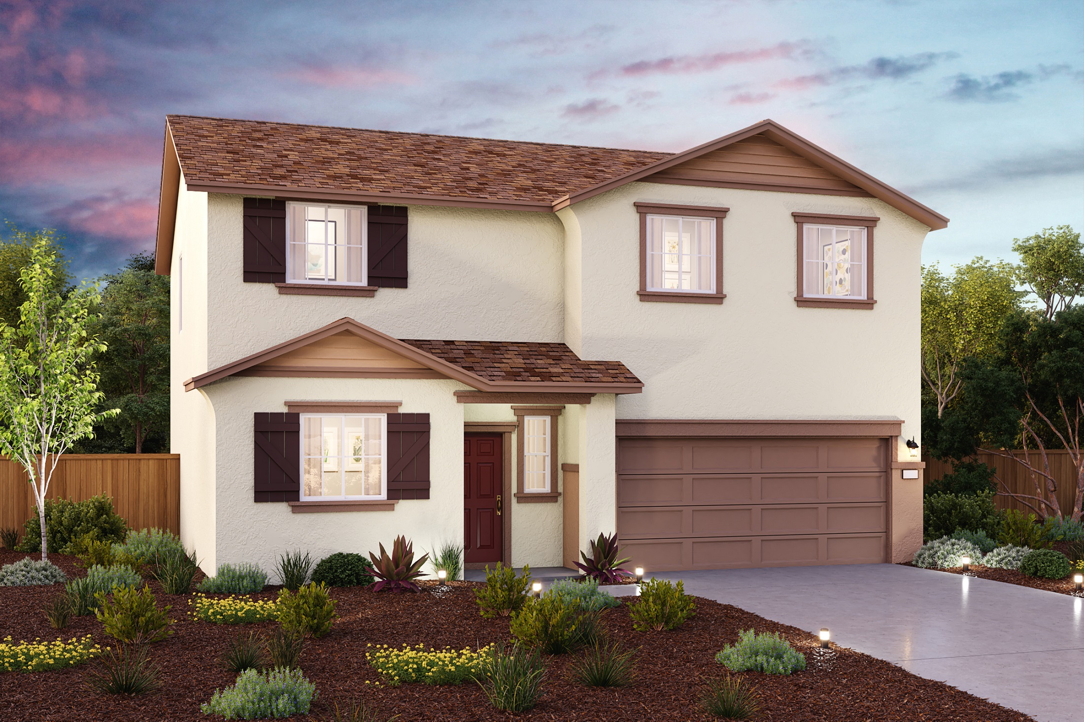 A house with a driveway.