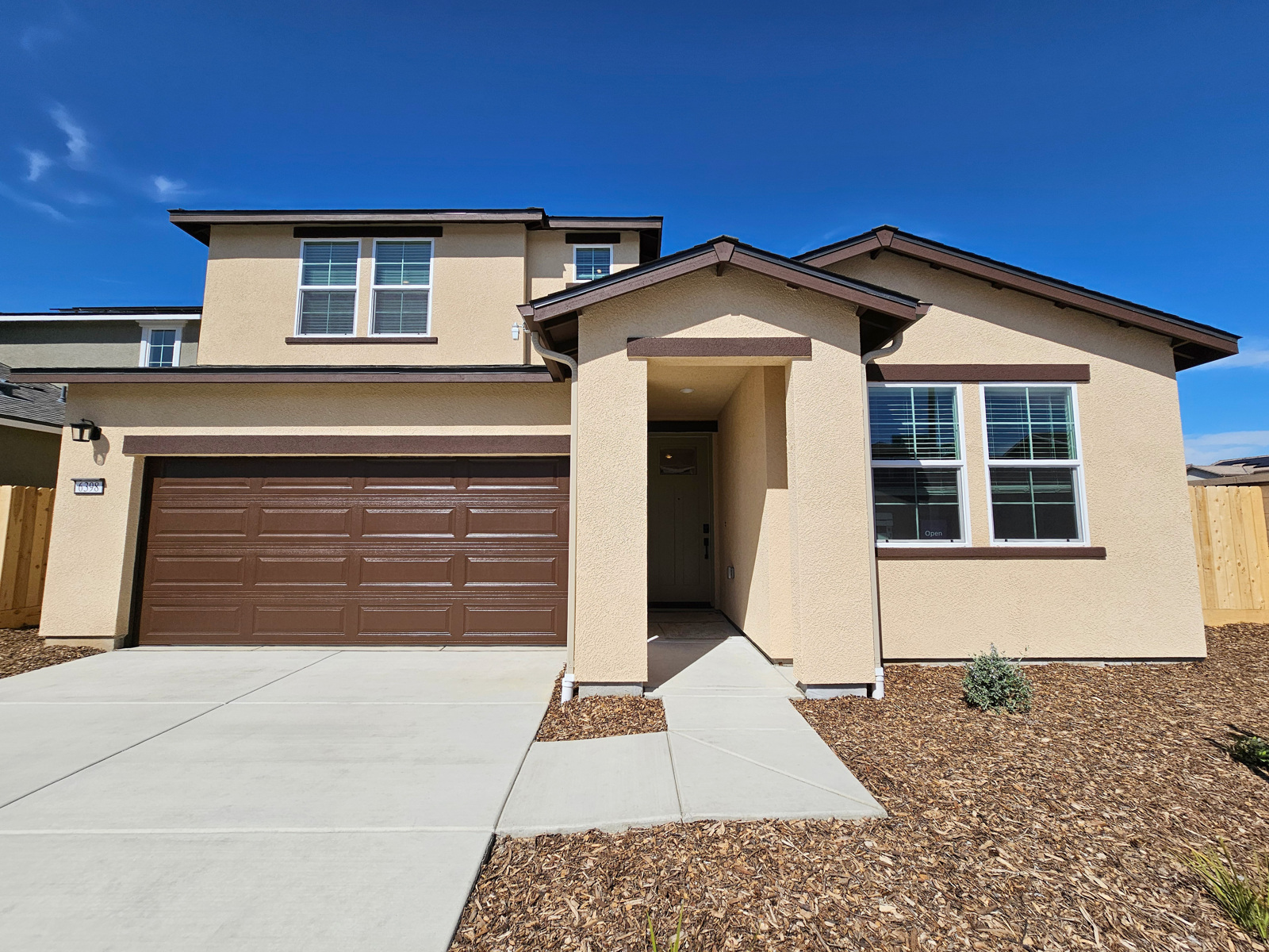 A house with a garage.