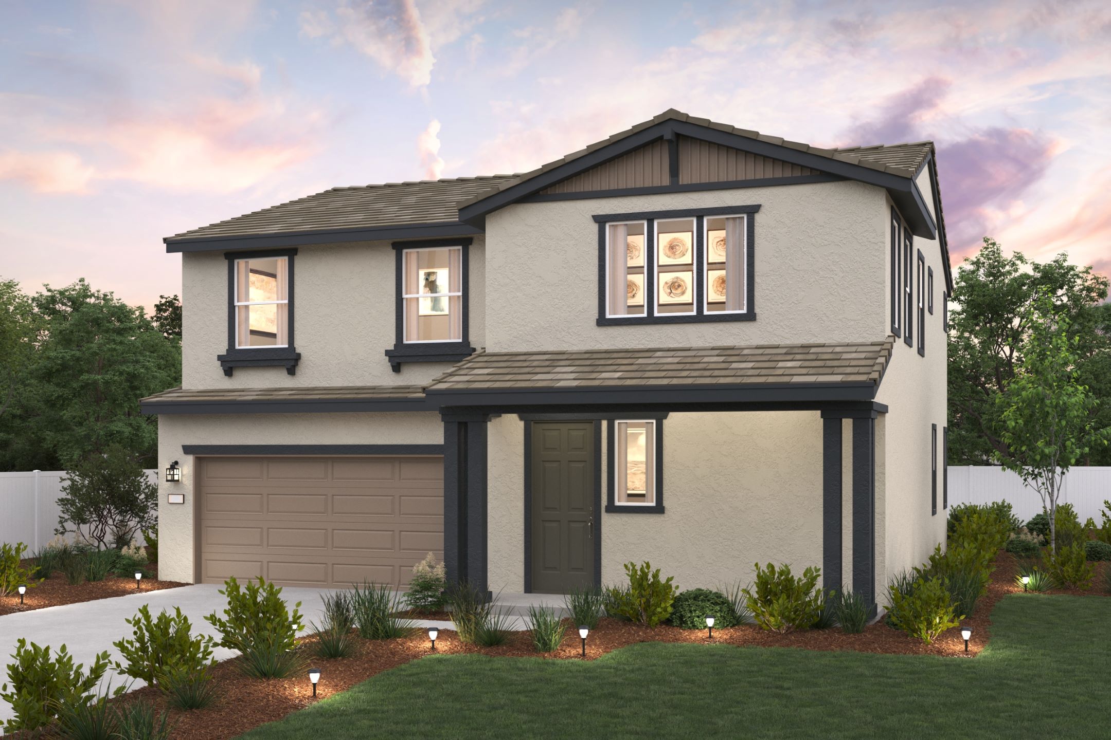 A house with a garage.