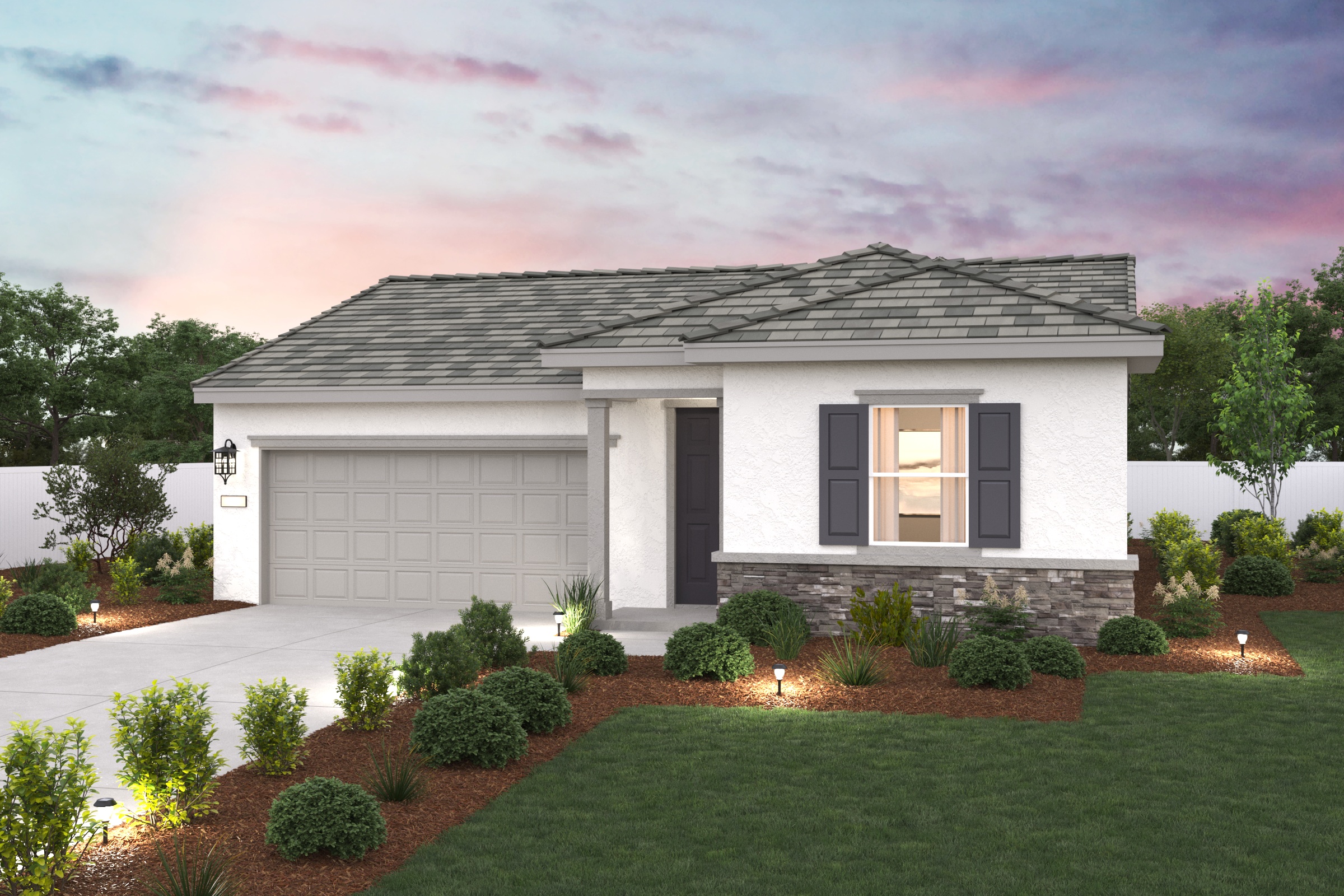 A house with a driveway.