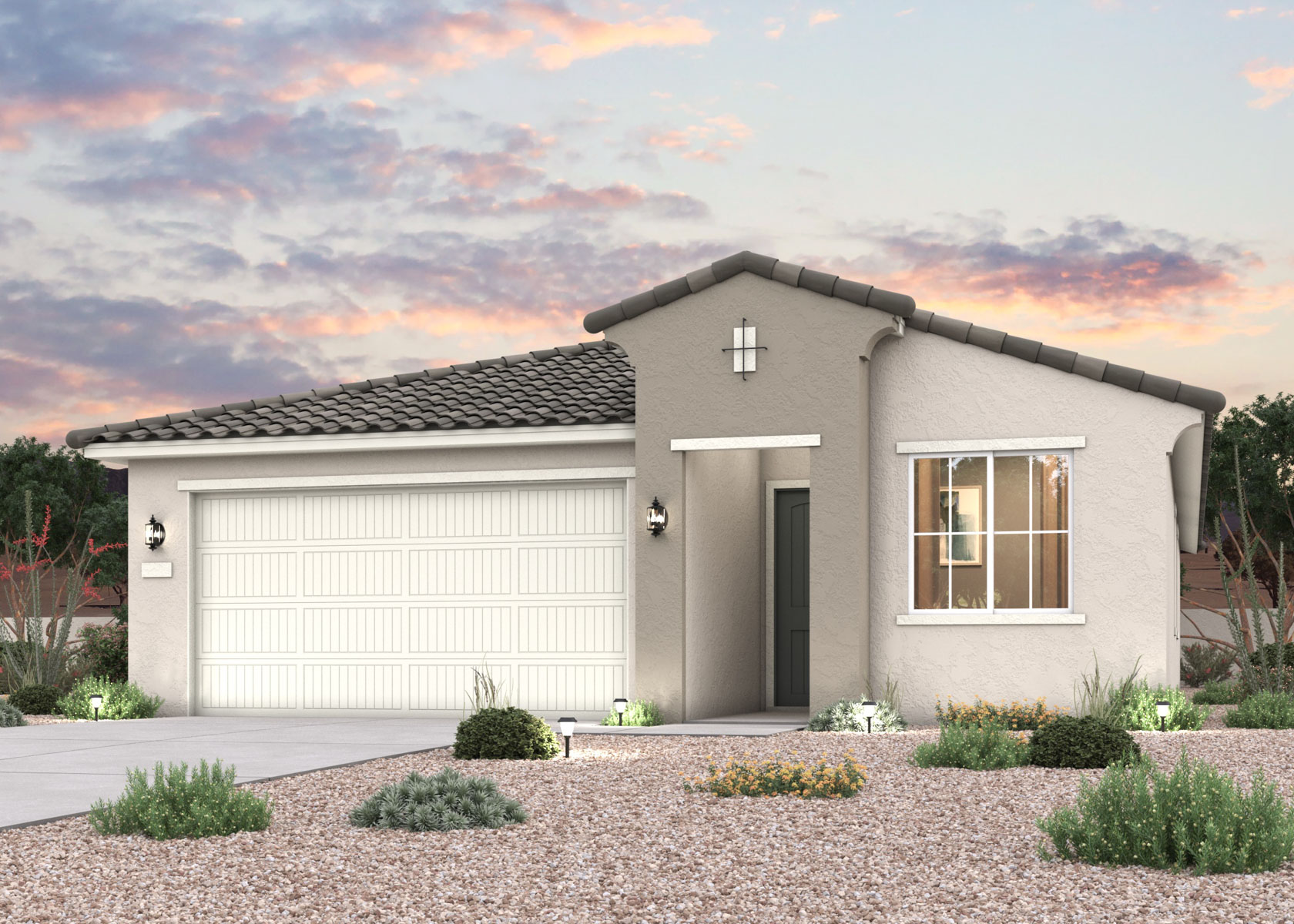 Twilight rendering of a new home for sale in Surprise, AZ by Century Communities.