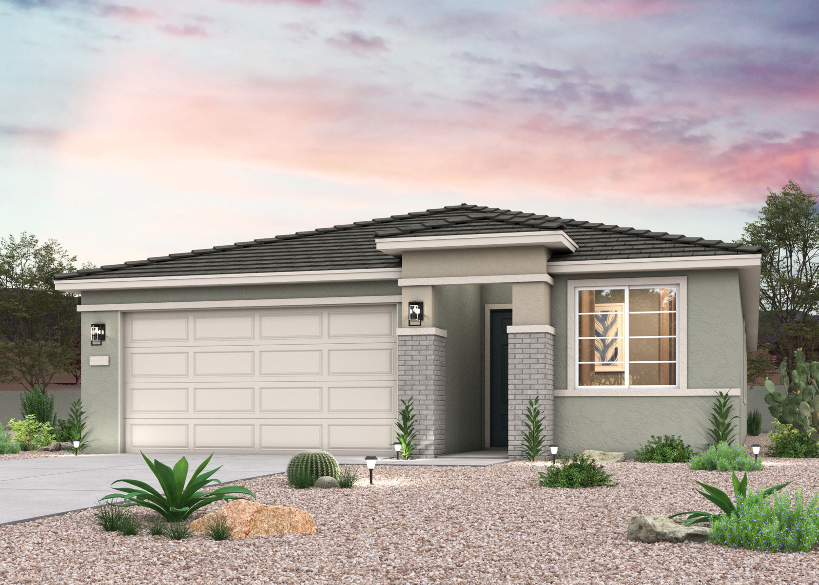 Twilight rendering of a new home for sale in Surprise, AZ by Century Communities.