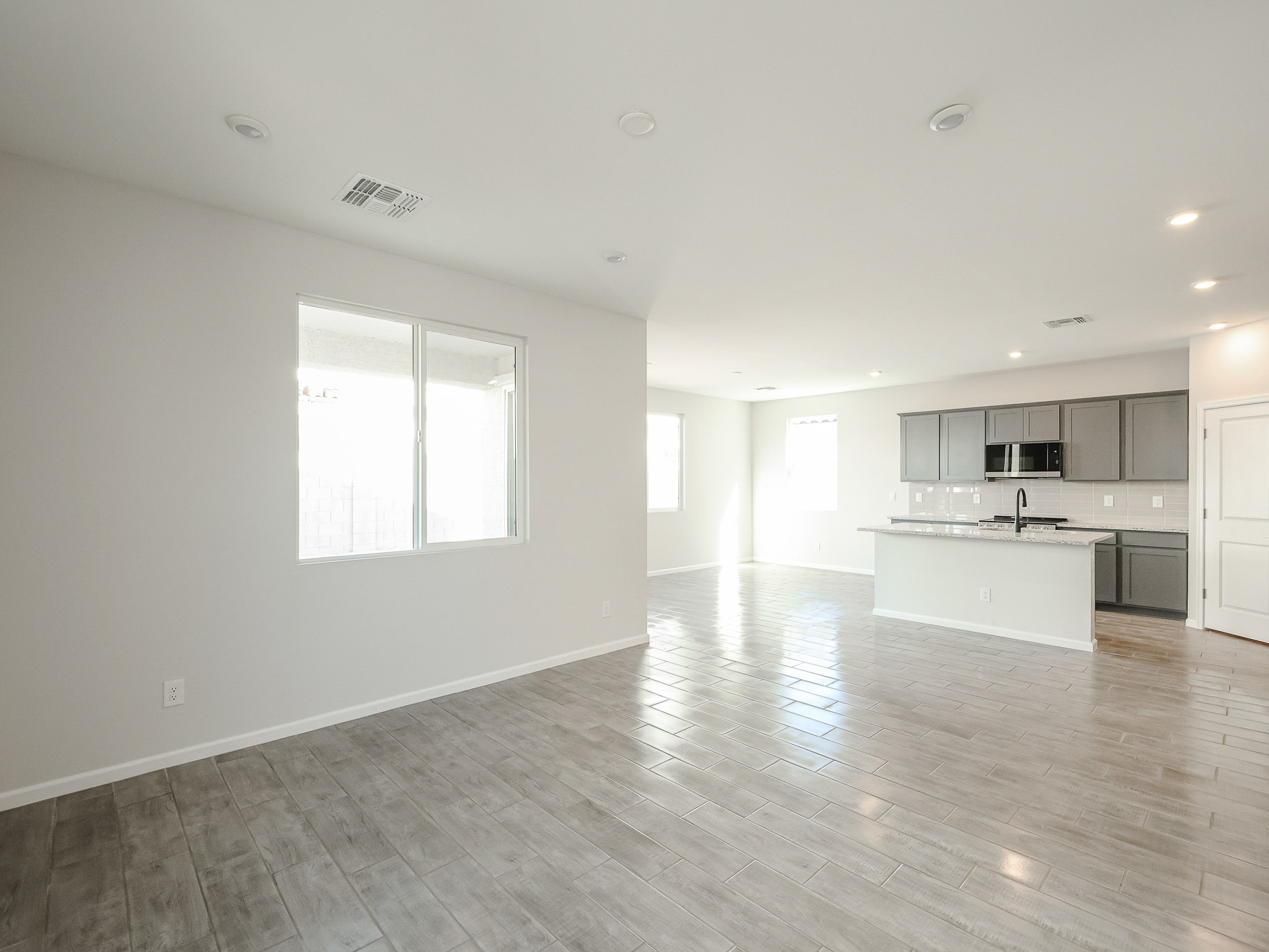A large empty kitchen.