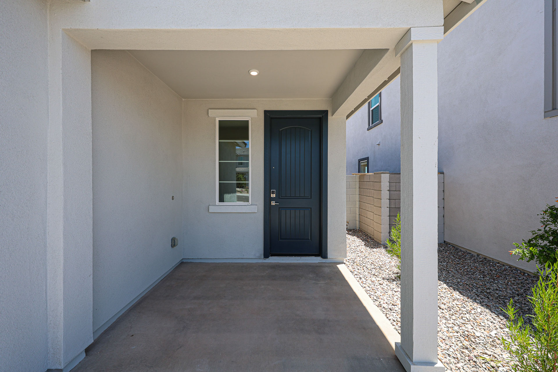 A house with a door and windows.