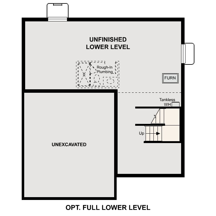 Diagram, engineering drawing. Lanner Floorplan, Basement Option