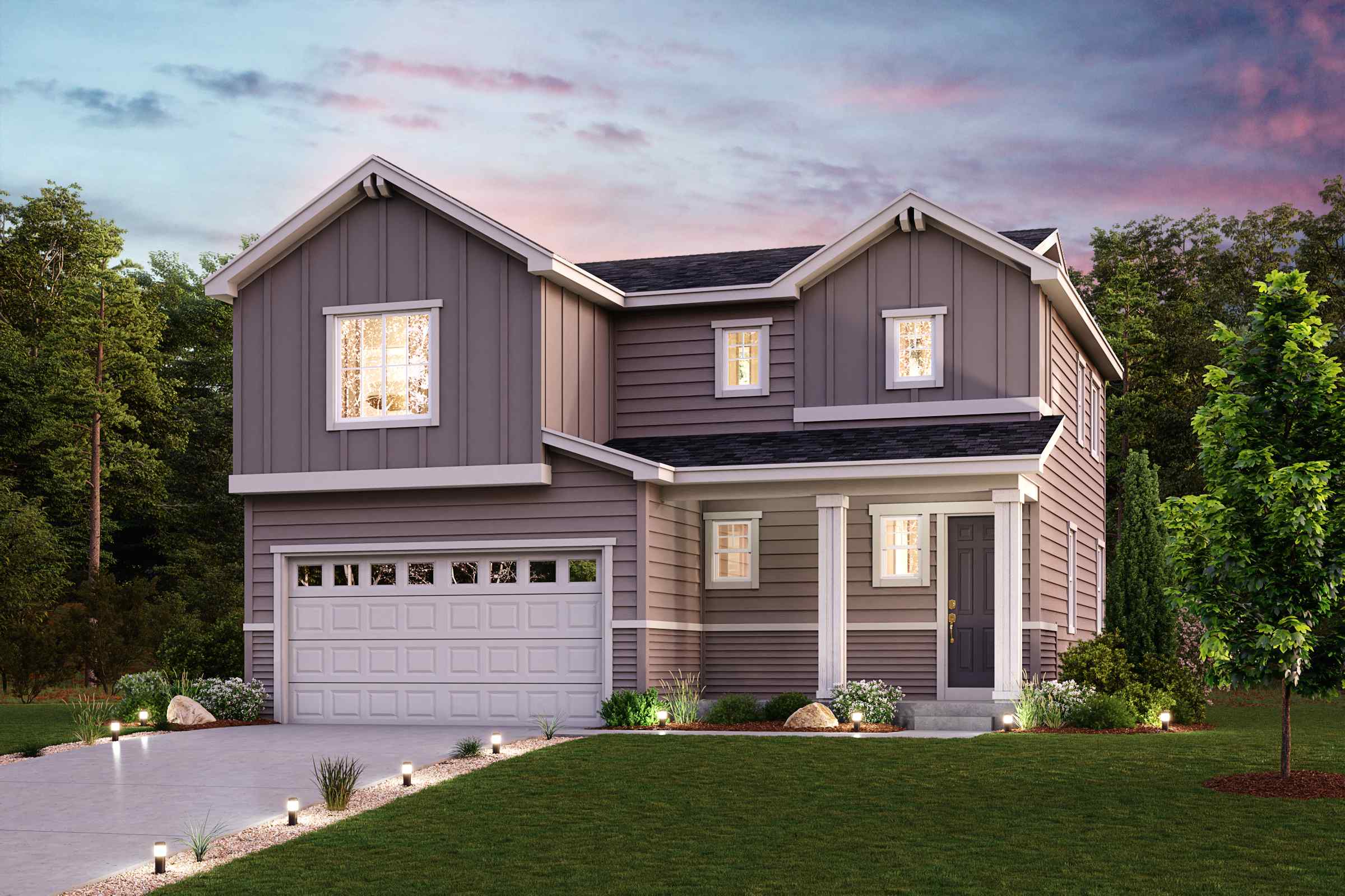 A house with a garage.