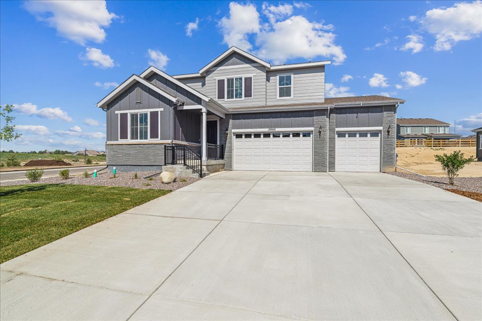A house with a garage.