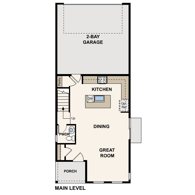 Diagram, engineering drawing. Belmont Floorplan, Main Level