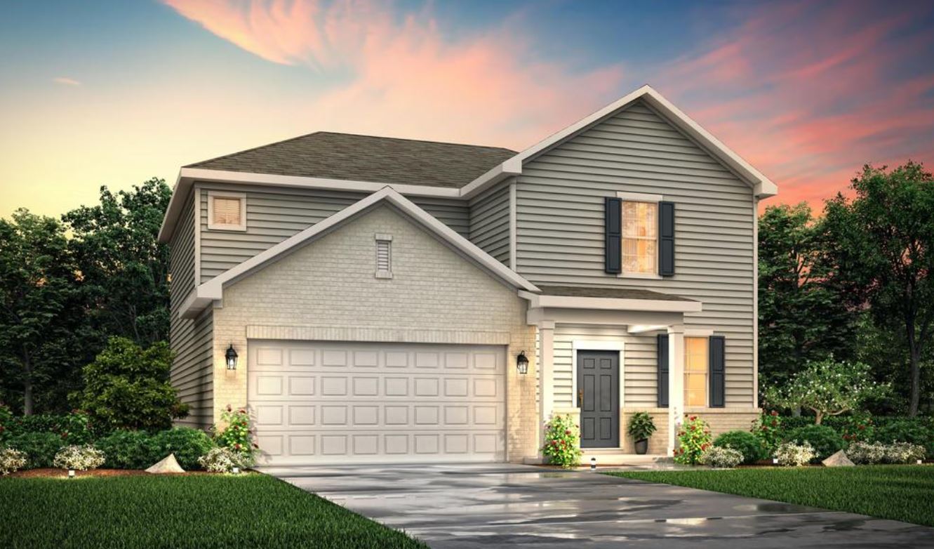 A house with a driveway.