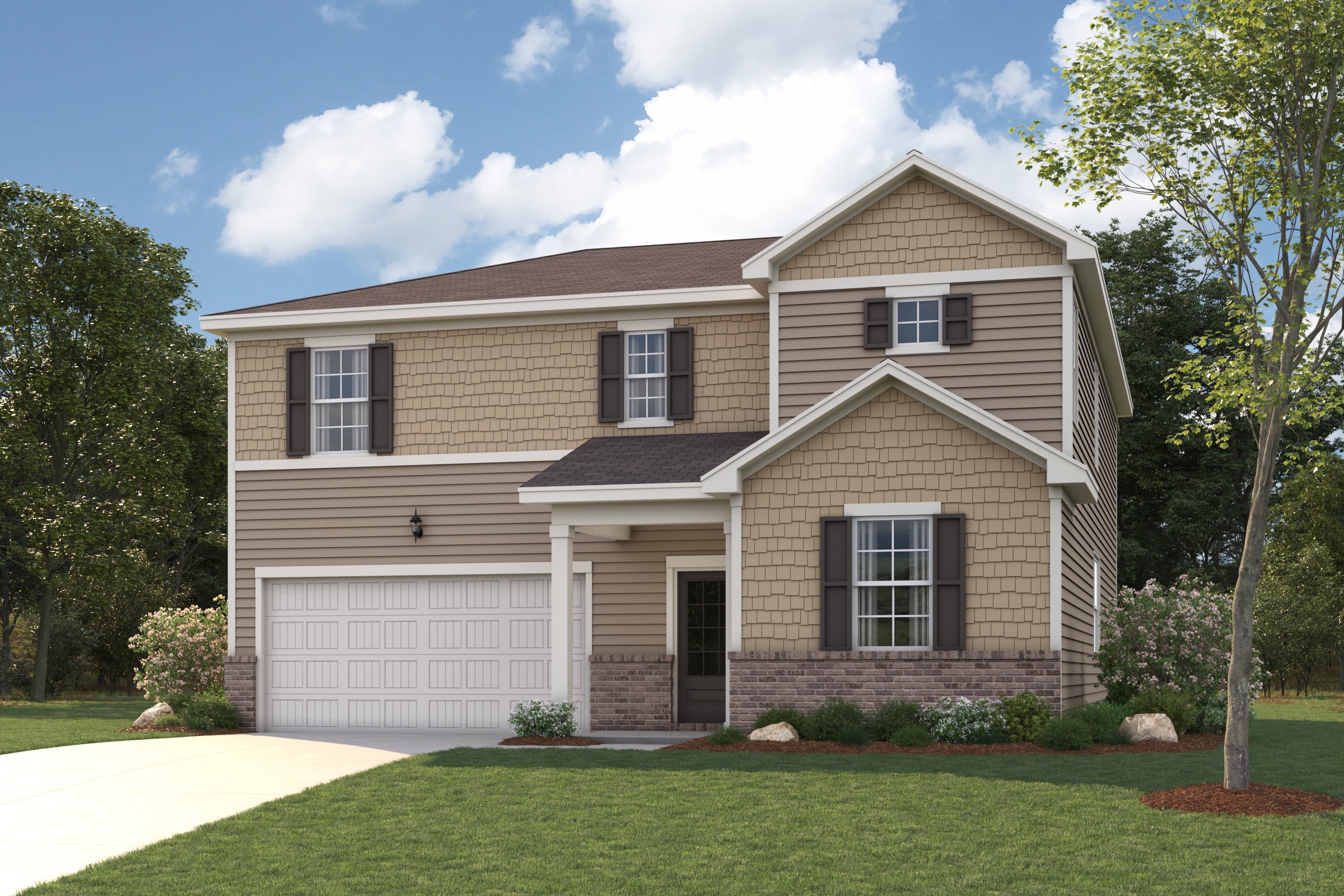 A house with a garage.