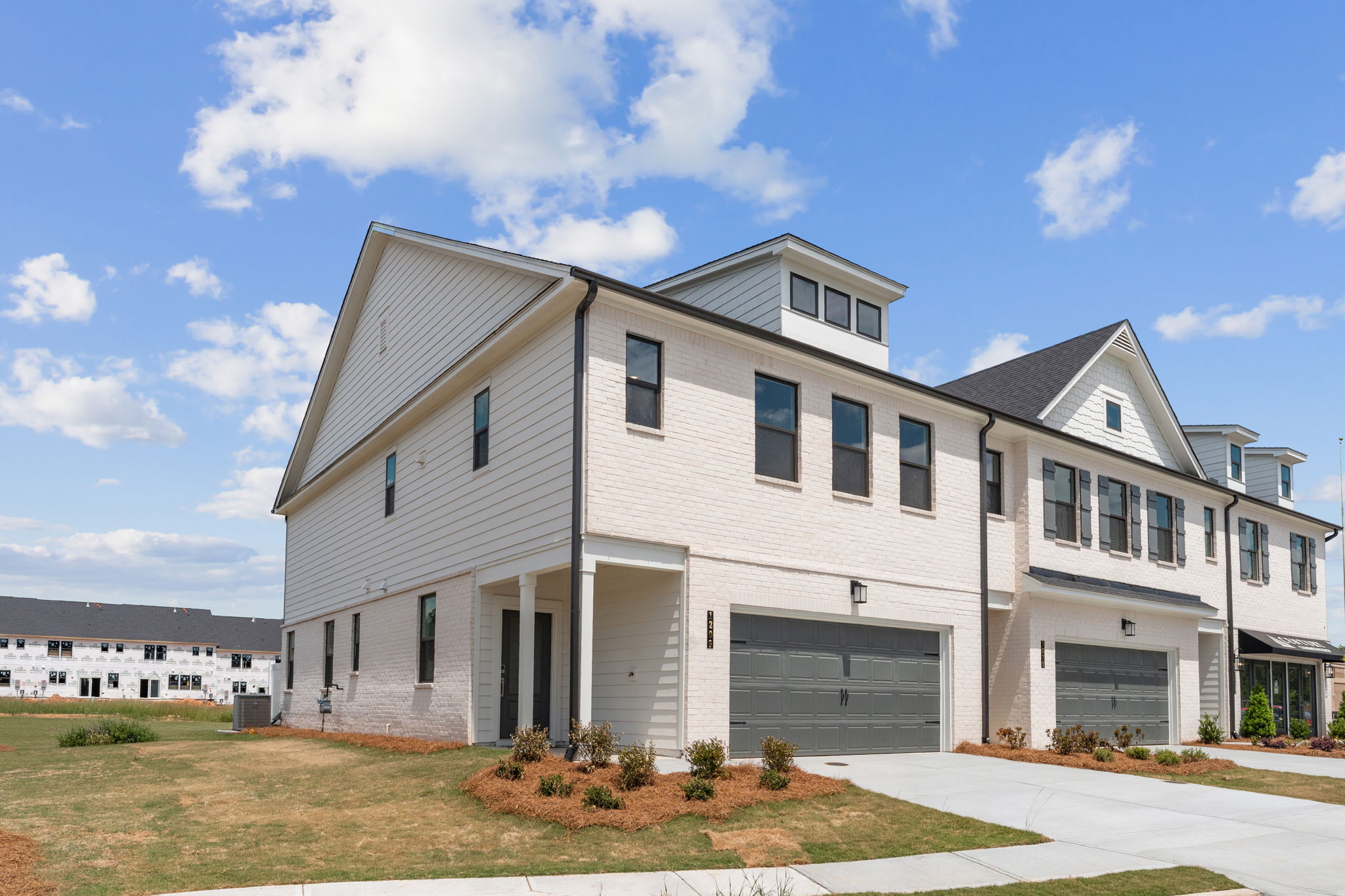 A large white house.