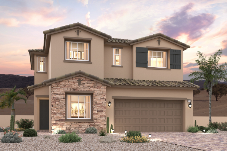 A house with a garage.