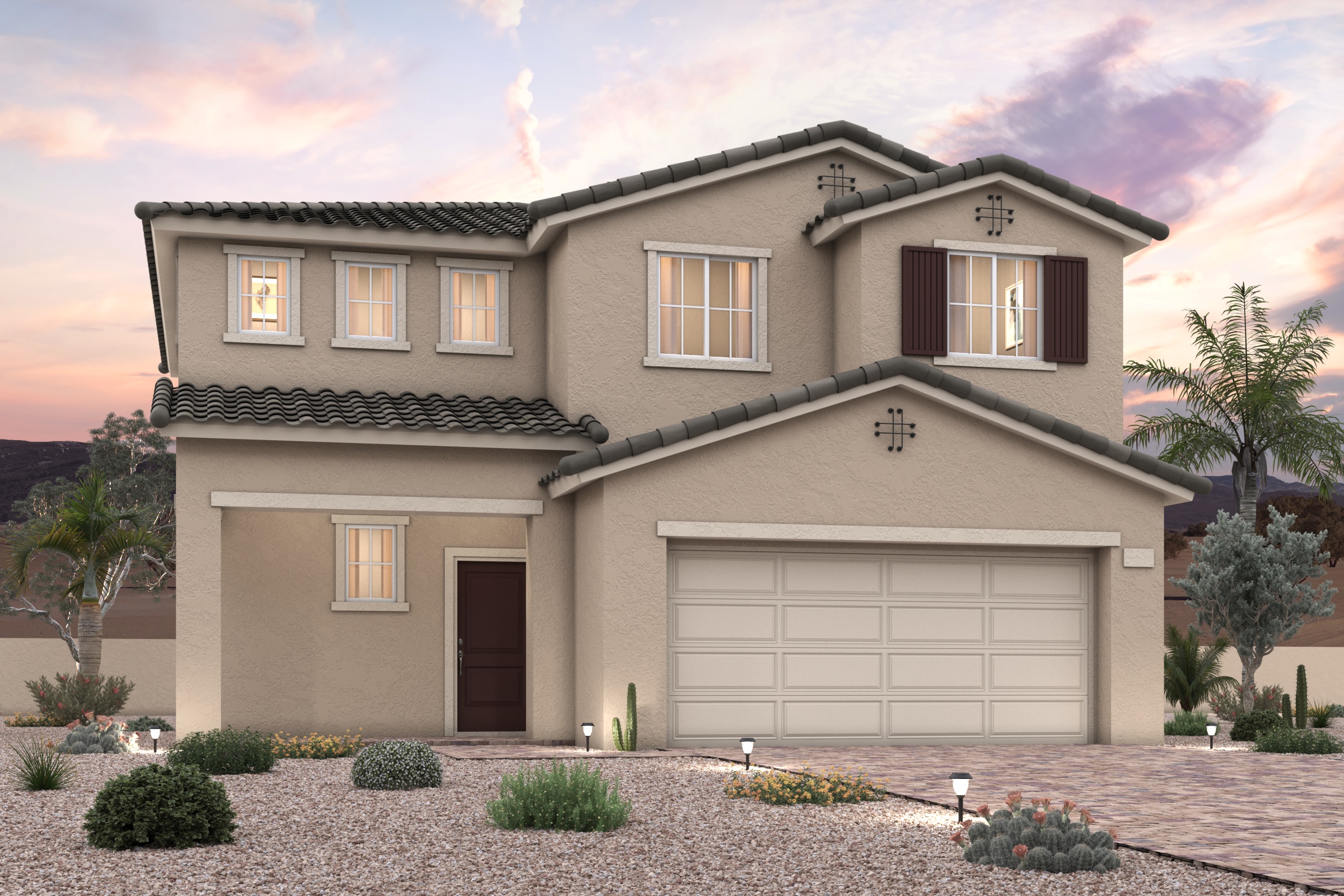 A house with a garage.