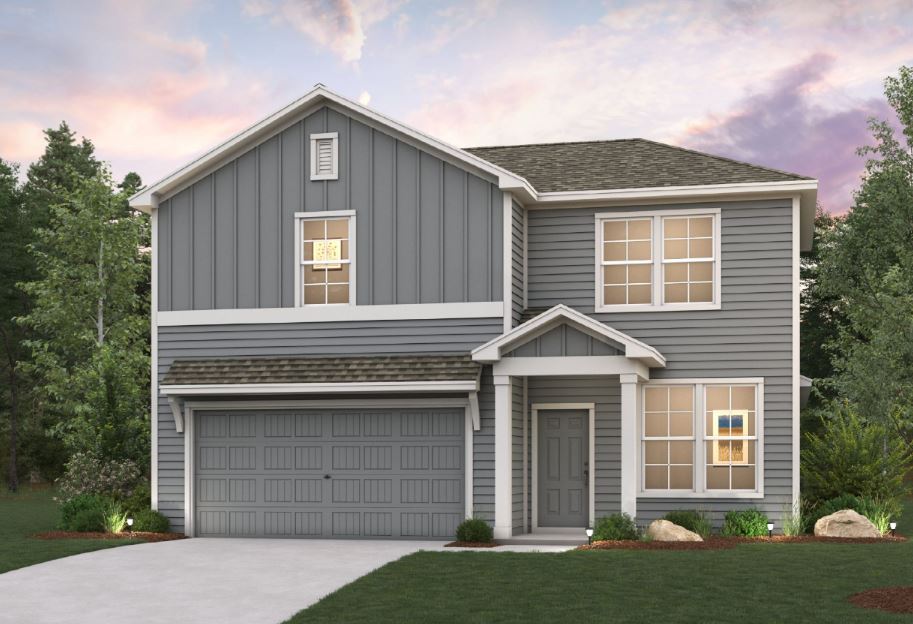 A house with a garage.