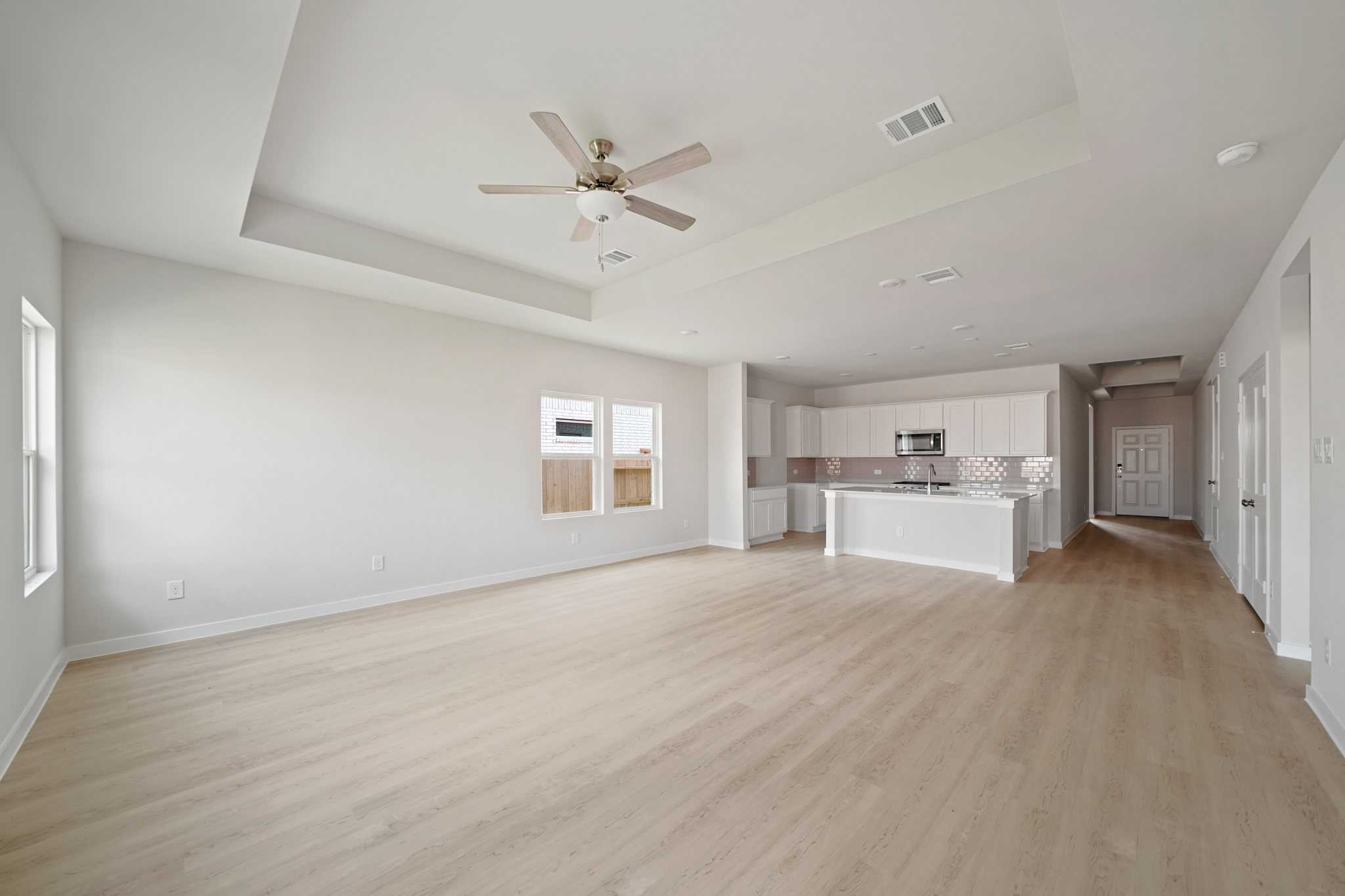 A large empty living room.