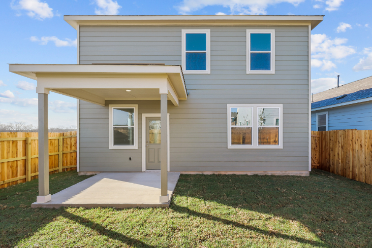 A house with a fence.